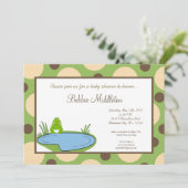5x7 Baby Kikker Pond Baby shower Uitnodiging (Staand voorkant)