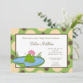5x7 Baby Kikker Pond Baby shower Uitnodiging (Staand voorkant)