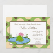 5x7 Baby Kikker Pond Baby shower Uitnodiging (Voorkant / Achterkant)