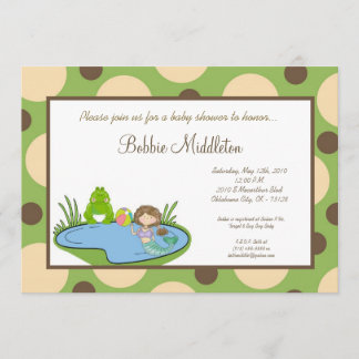 5x7 Baby Kikker Pond Mermaid Baby shower Uitnodigi Kaart