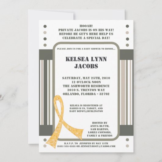 5x7 Baby shower Invitation ARMY Camo ACU Print Kaart (Voorkant)