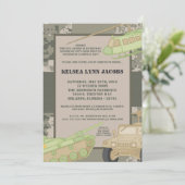 5x7 Baby shower Invitation ARMY Camo ACU Print Kaart (Staand voorkant)