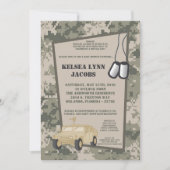 5x7 Baby shower Invitation ARMY Camo ACU Print Kaart (Voorkant)