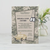 5x7 Baby shower Invitation ARMY Camo ACU Print Kaart (Staand voorkant)