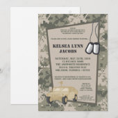5x7 Baby shower Invitation ARMY Camo ACU Print Kaart (Voorkant / Achterkant)
