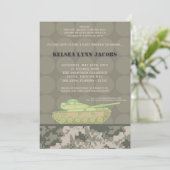 5x7 Baby shower Invitation ARMY Camo ACU Print Kaart (Staand voorkant)