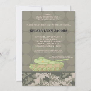 5x7 Baby shower Invitation ARMY Camo ACU Print Kaart