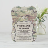 5x7 Baby shower Invitation Army OCP Camo Uniform Kaart (Staand voorkant)