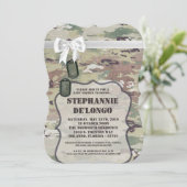 5x7 Baby shower Invitation Army OCP Camo Uniform Kaart (Staand voorkant)