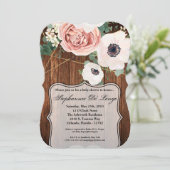 5x7 Baby shower Invitation Geometric Garden Roos Kaart (Staand voorkant)