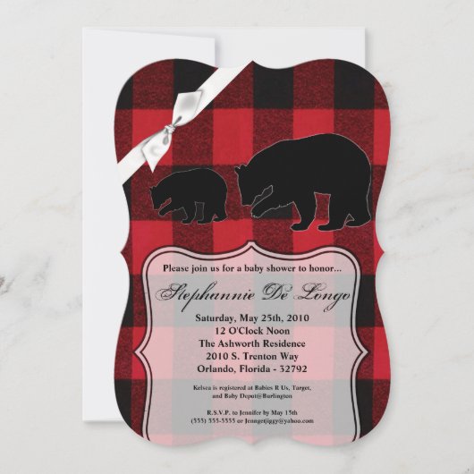 5x7 Baby shower Invitation Red Buffalo Plays Beer Kaart (Voorkant)