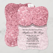 5x7 Baby shower Invitation Roos Gouden Glitter Kaart (Voorkant / Achterkant)