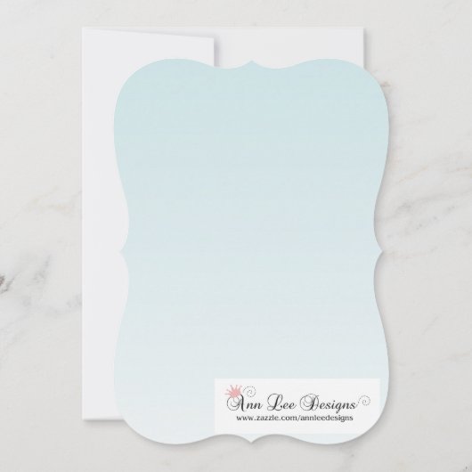 5x7 Baby shower Invitation Tropische Bloem op Blau Kaart (Achterkant)