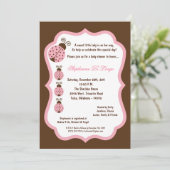 5x7 Baby shower met bruine dame Bug Kaart (Staand voorkant)