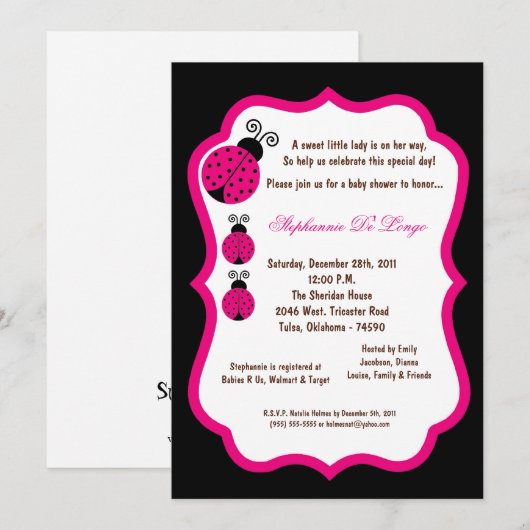 5x7 Baby shower met zwarte dame Kaart (Voorkant / Achterkant)