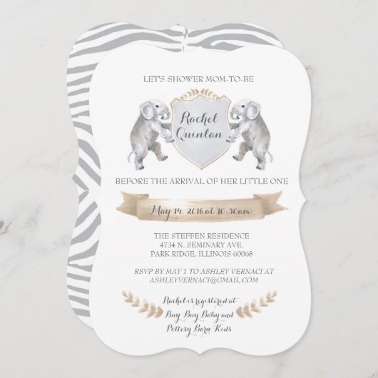 5x7 Baby shower uitnodiging (Voorkant / Achterkant)