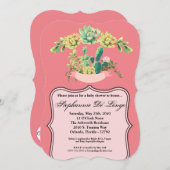 5x7 Baby shower Uitnodiging Boheemse Cactus Succul (Voorkant / Achterkant)