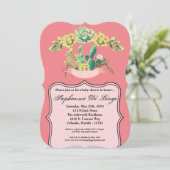 5x7 Baby shower Uitnodiging Boheemse Cactus Succul (Staand voorkant)