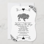 5x7 Baby shower Uitnodiging Boho Buffalo Tribal Pa (Voorkant)