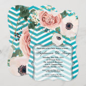 5x7 Baby shower Uitnodiging Geometrisch Roos Chevr (Voorkant / Achterkant)