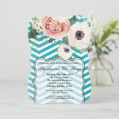 5x7 Baby shower Uitnodiging Geometrisch Roos Chevr (Staand voorkant)