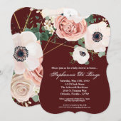 5x7 Baby shower Uitnodiging Geometrische Tuinwijn (Voorkant / Achterkant)