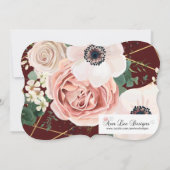 5x7 Baby shower Uitnodiging Geometrische Tuinwijn (Achterkant)