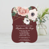 5x7 Baby shower Uitnodiging Geometrische Tuinwijn (Staand voorkant)