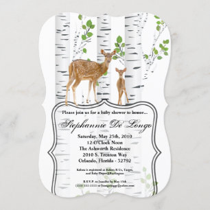 5x7 Baby shower Uitnodiging Herten Doe Buck Woodla
