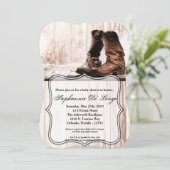 5x7 Baby shower Uitnodiging laarzen land rustiek w (Staand voorkant)