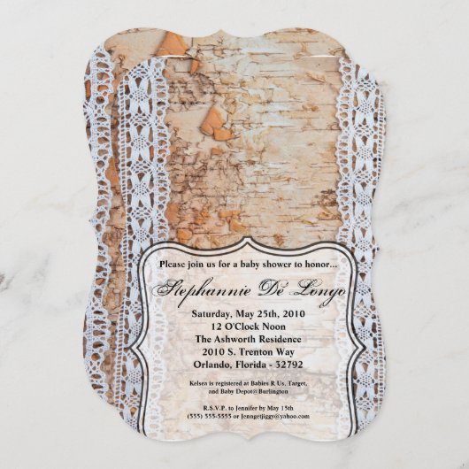 5x7 Baby shower Uitnodiging Land Schuur Houten Kan (Voorkant / Achterkant)