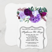 5x7 Baby shower Uitnodiging Lavendel Hibiscus op (Voorkant / Achterkant)