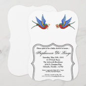 5x7 Baby shower Uitnodiging Traditioneel Tattoo vo (Voorkant / Achterkant)