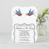 5x7 Baby shower Uitnodiging Traditioneel Tattoo vo (Staand voorkant)