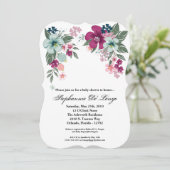 5x7 Baby shower Uitnodiging Tropische Bloem op Wit (Staand voorkant)