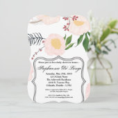 5x7 Baby shower Uitnodiging Witte Bloemen op (Staand voorkant)