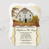 5x7 Baby shower Uitnodiging Zonsondergang Schuur L (Voorkant / Achterkant)