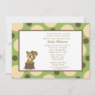 5x7 Baby shower uitnodigingen voor groene en bruin