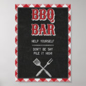 5x7 Backyard BBQ Birthday BBQ Bar Table Sign. Poster (Voorkant)