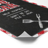 5x7 Backyard BBQ Birthday BBQ Bar Table Sign. Poster (Hoek)