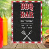 5x7 Backyard BBQ Birthday BBQ Bar Table Sign. Poster