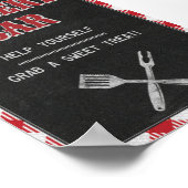 5x7 Backyard BBQ Birthday Dessert Bar Teken Poster (Hoek)