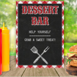 5x7 Backyard BBQ Birthday Dessert Bar Teken Poster