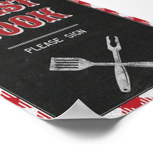 5x7 Backyard BBQ Birthday Guest Book Table Sign Poster (Hoek)