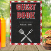 5x7 Backyard BBQ Birthday Guest Book Table Sign Poster