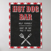 5x7 Backyard BBQ Birthday Hot Dog Bar Teken Poster (Voorkant)