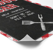 5x7 Backyard BBQ Birthday Hot Dog Bar Teken Poster (Hoek)