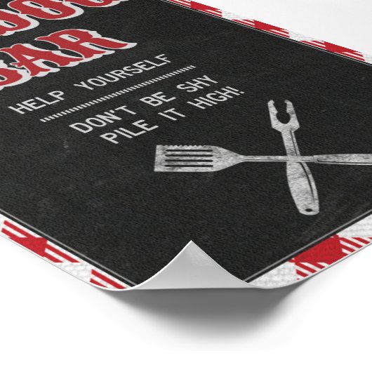 5x7 Backyard BBQ Birthday Hot Dog Bar Teken Poster (Hoek)