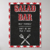 5x7 Backyard BBQ Birthday Salad Bar Teken Poster (Voorkant)