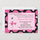 5x7 Ballerina Dance Birthday Party Invitation Kaart (Voorkant)